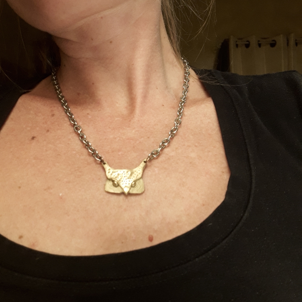 Brass owl necklace